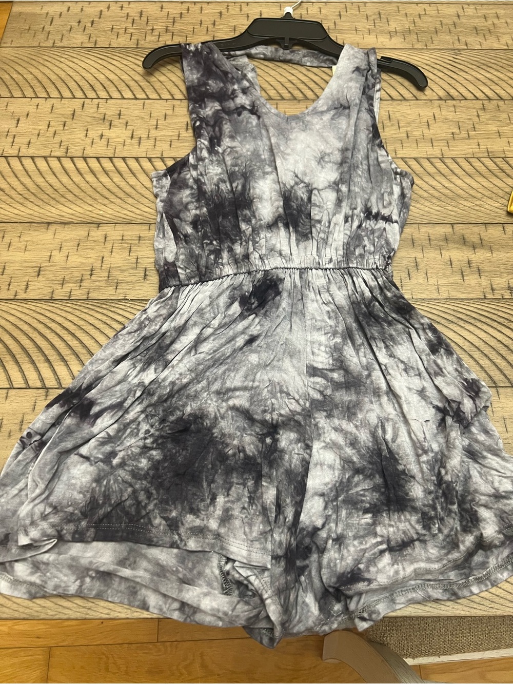 Ginger G Black and Gray Tie-Dye Sleeveless Casual Romper